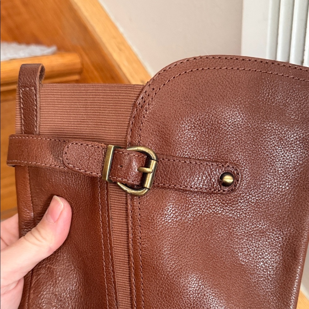 Naturalized Brown Leather Knee-High Boots - Picture 10 of 10